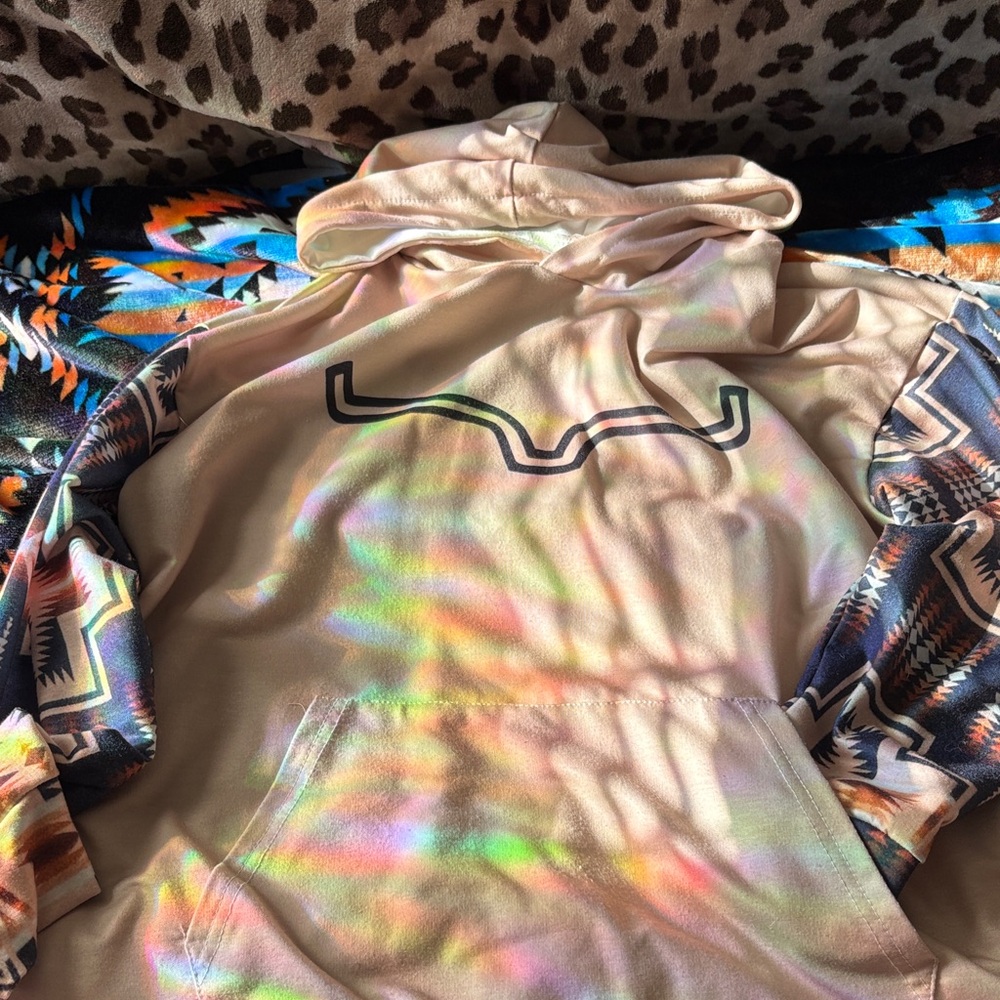 Western Aztec Beige Hoodie